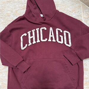 Primark Maroon Chicago Hoodie kids 7-8 years